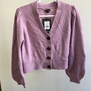 NWT WhoWhatWear Lavender button-down Cardigan Sweater - Size Medium